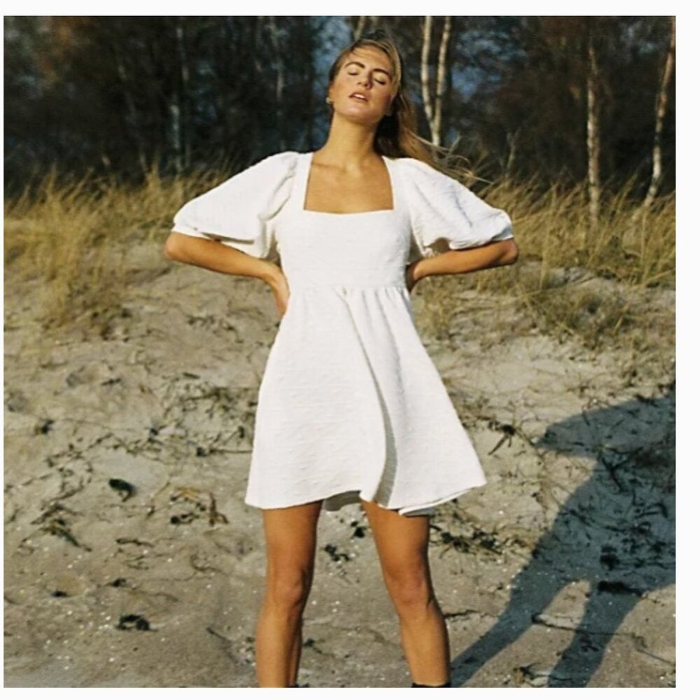 Free People Violet Mini Dress - Ivory - Size M